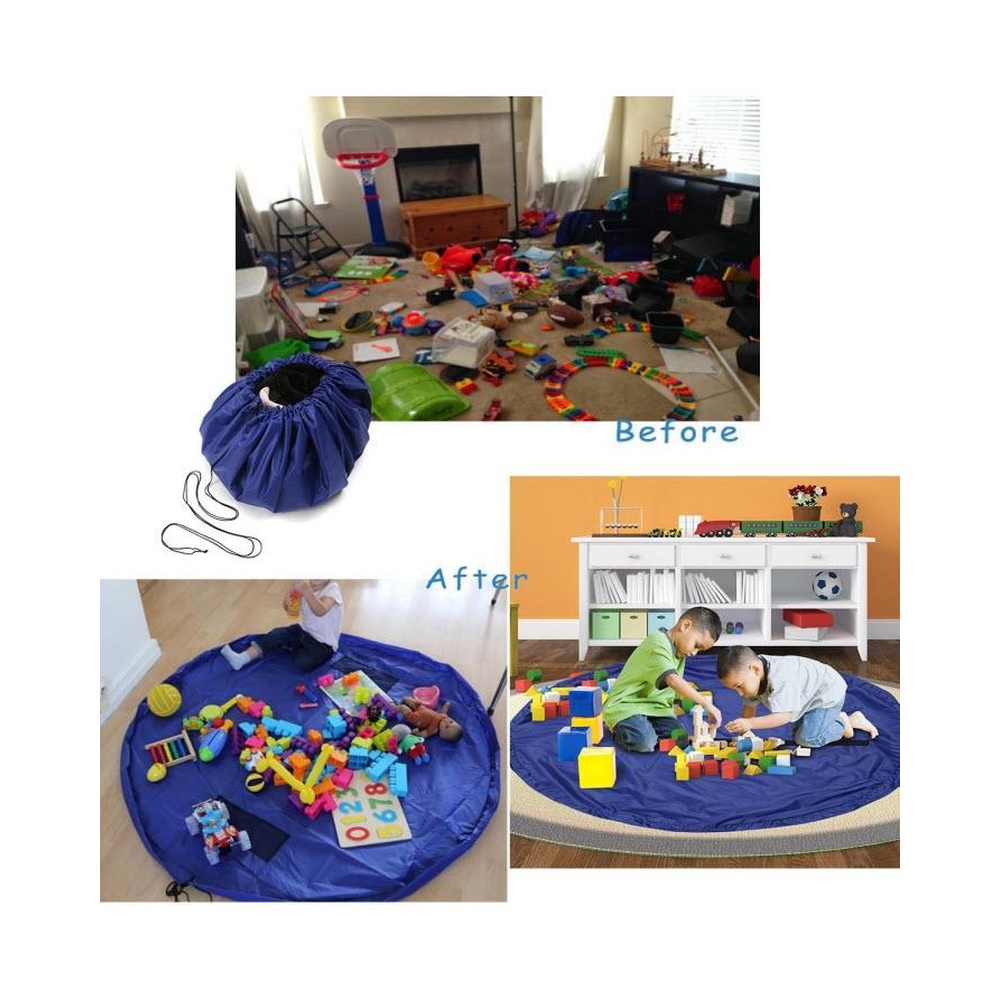 Play Mat - Portable Kids Toys Organizer Storage Drawstring Bag
