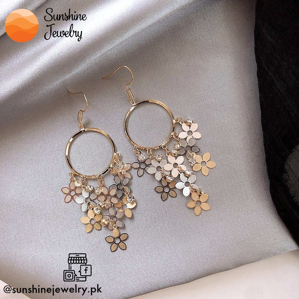 S925 Korean Style Flowers Drop Earrings Elegant Stylish jewelry/jewellery Party Earrings Silver